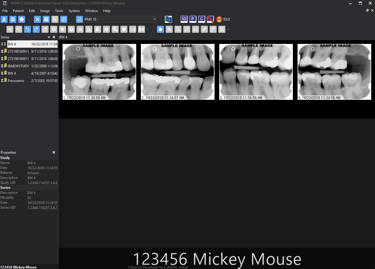 GIF of showing the patient information below the patient images